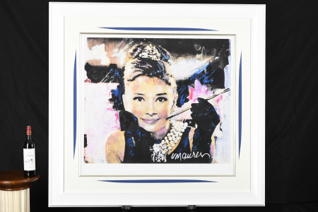 Large Authenticated Limited Edition by the Late Famous American Artist Sidney Maurer. (Audrey Hepburn)